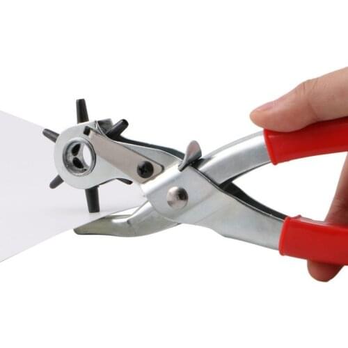 Leather Belt Hole Punch Plier Eyelet Puncher Revolve Sewing Machine Bag Setter Tool Watchband Strap Household Leathercraft