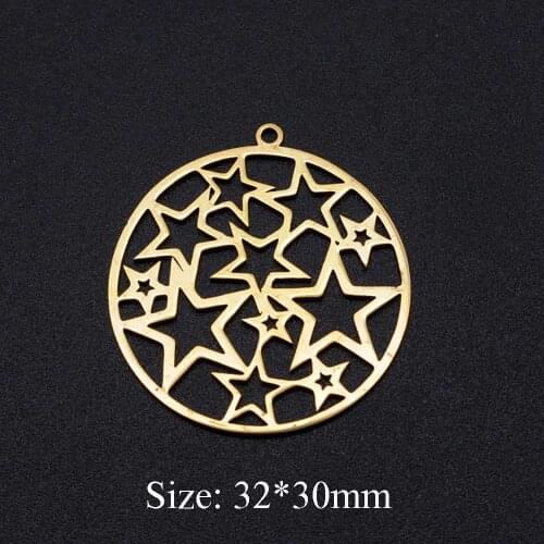 3pcs/lot Multi Stars 316L Stainless Steel DIY Earring Charms Wholesale For Jewelry Making Never Rust Finding Supplies