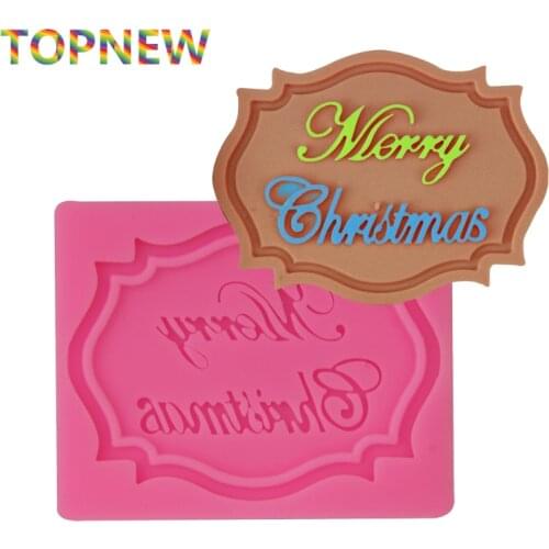 Merry Christmas Frames Silicone Mold Fondant Chocolate Cupcake Decorating Tools