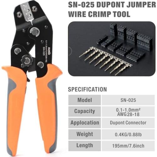 SN-025 Dupont connectors Crimping Pliers Micro Crimp Tool For Wrapped Around Style Dupont, Molex, Harwin, Amphenol Terminals