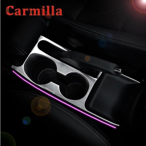 Car Styling Interior Stainless Steel Stickers Cover Water Cup Holder Panel Decoration Trim for Nissan Kicks 2017 - 2021 LHD