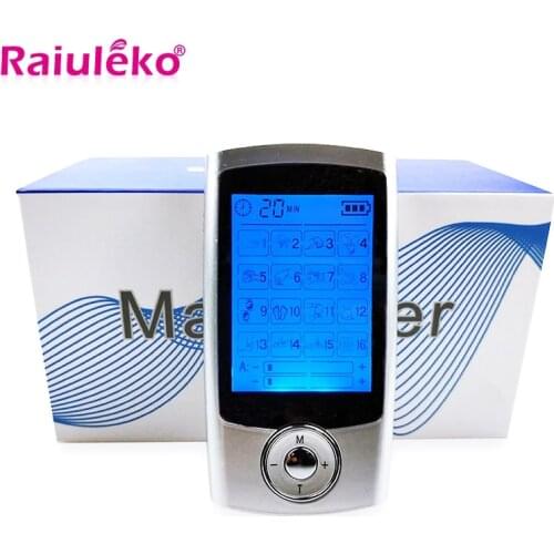 16 Modes EMS Muscle Stimulator Pulse Tens Acupuncture Body Massage Digital Therapy Massager Pain Relief Body Slimming 2 Output