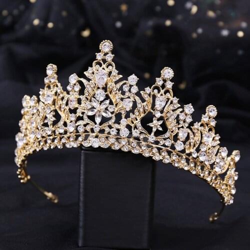 Bridal Crown Headwear Luxury Alloy Zircon Inlaid Fashion Tiaras Headband for Female Wedding Birthday Hair Accessories ML