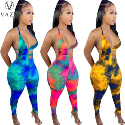 VAZN 2021 Spcial Sleeveless Strapless Solid High Waist Bandage Womens Clothing 2PCs Set Beach Ladies Women Suits