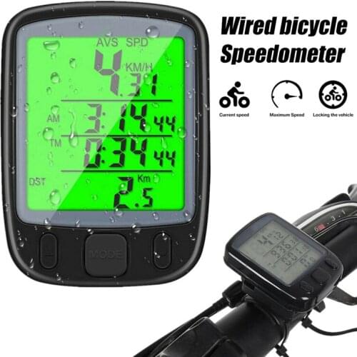 Bike Speedometer Odometer Wired Waterproof Bicycle Computer with Big Digital LCD Screen for Outdoor MTB Road Cycling Fitness