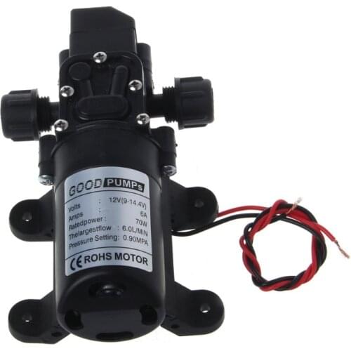 DC 12V 130PSI 6L/min Electric Water Pump Black Micro High Pressure Diaphragm Water Pump Sprayer Car Wash 12 V