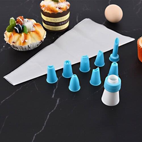 Recyclable DIY Pastry Bags Baking Cake Decorating Tool Icing Piping Cream 8 Nozzle Sets Kitchen Accessories