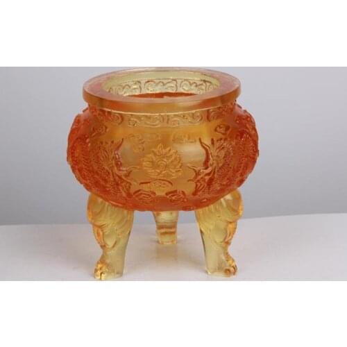 High-grade glass ornaments Ding Longding gift custom logo office opened high-end business meeting ornaments