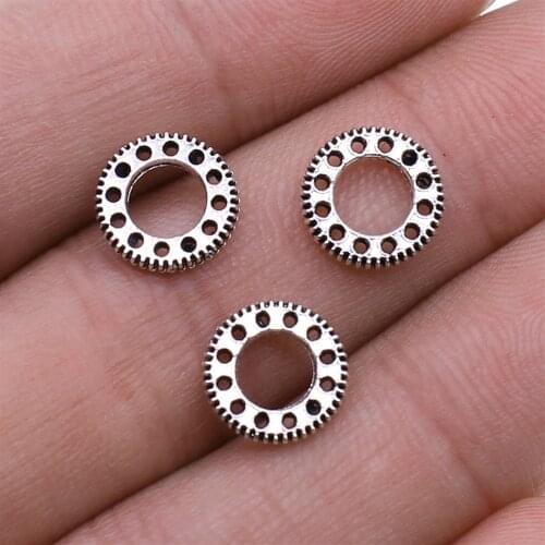 WYSIWYG 50pcs 10mm Vintage Mini Steampunk Gear Charm For Jewelry Making DIY Charms Handmade Mechanics Gear Jewelry Charms