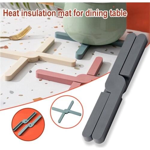 X Shaped Foldable Heat Insulation Pad Cross Table Placemat Foldable Thick Pot Coaster Non-slip Kitchen Table Accessory PI 669