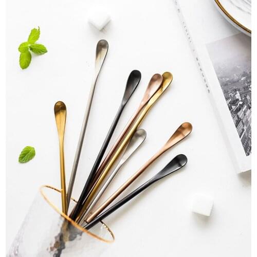 Japanese 304 Stainless Steel Long Handle Stirring Bar Coffee Spoon Creative Ice Spoon Cocktail Mixing Spoon Honey Spoon
