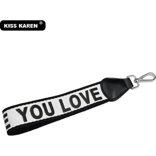 KISS KAREN Funny love Replacement Wristlet Strap Fashion Bag Strap for Clutches Cotton Ribbon Clutch Bag Hook Straps