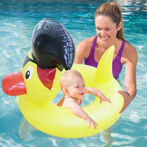 Yellow Duck Pool Design Cute Kids Baby Child Inflatable Swimming laps Pool Safe lounge Swim Ring Seat Float Boat Water Fun Sport