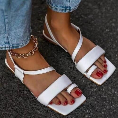 Flat Sandals Women 2021 Summer Platform Sandals Women PU All-Match Breathable Female Sandal Casual Gladiator Women Shoe Big Size