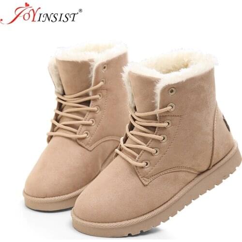 Women Winter Boots Suede Ankle Snow Boots Female Warm Fur Plush Insole High Quality Botas Mujer Lace-Up Martin Short Shoes