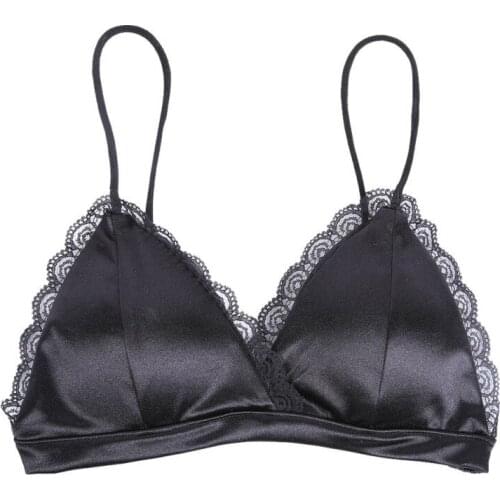 4 Colors Sexy Women Sheer Lace Triangle Bralette Bustier Crop Top Unpadded Basic Bra