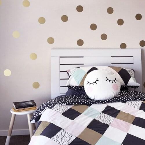 Gold Polka Dots Kids Room Baby Room Wall Stickers Children Home Decor Nursery Wall Decals Wall Stickers For Kids Room Wallpaper