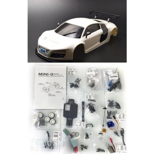 1/28 4*4 RC Car Chassis Body Shell MINID Drift Racing Model KIT Motor ESC Toys For AUDI R8 THZH1118-SMT4