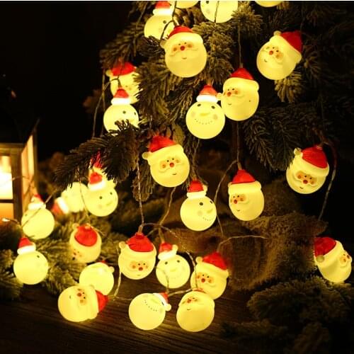 1.5/3/6m LED Snowman Christmas Tree Garland String Light Christmas Decoration For Home 2022 Christmas Ornaments Natal New Year