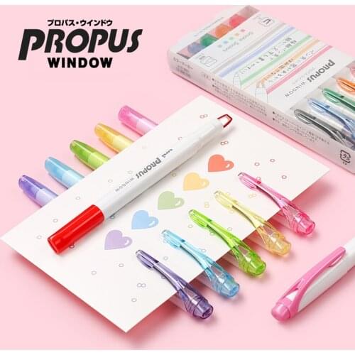 1pcs Uni Highlighter PUS-102T/103T Window Color Double-headed Highlighter Student Mark Hand Account 24 Colors