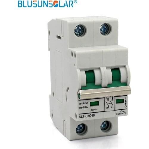 10PCS/Lot 2P In 40A / Icu 6KA DC800V MCB Solar energy photovoltaic (pv) solar dc switch dc controller DC Circuit Breaker