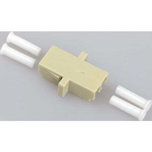 10PCS/bag LC to LC Duplex mode Fiber optic Adapter multimode Beige Optical fiber coupler LC Fiber flange LC connector