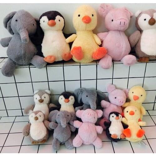 18/25/35cm kawaii cartoon Elephant/penguin/rabbit/Pig/Duck Stuffed plush animals New Born baby Comfort Plush toys Holiday gifts