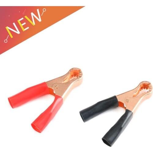 2Pcs 50A 80mm Crocodile Car Van Battery Test Lead Clips Alligator Clips Electrical Jumper Wire Cable Clamp