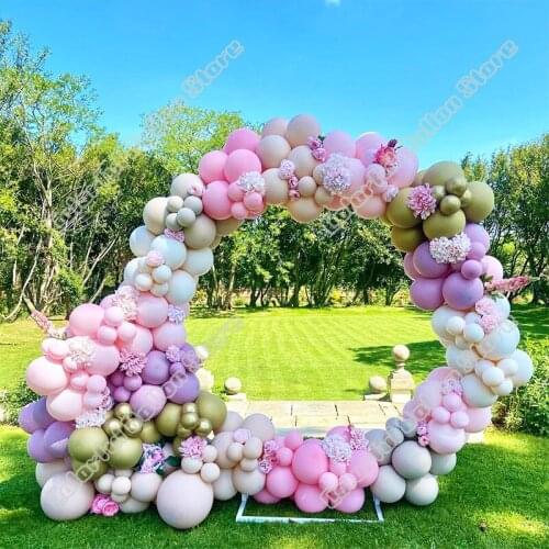 210pcs Maca Purple Wedding Birthday Party Background Holiday Anniversary White Balloon Arch Garland Dinner Table Decoration