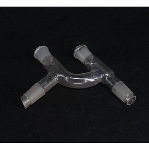 24/29 Joint Glass Distillation Adapter 75 Degree Four Way For Reduce Pressure
