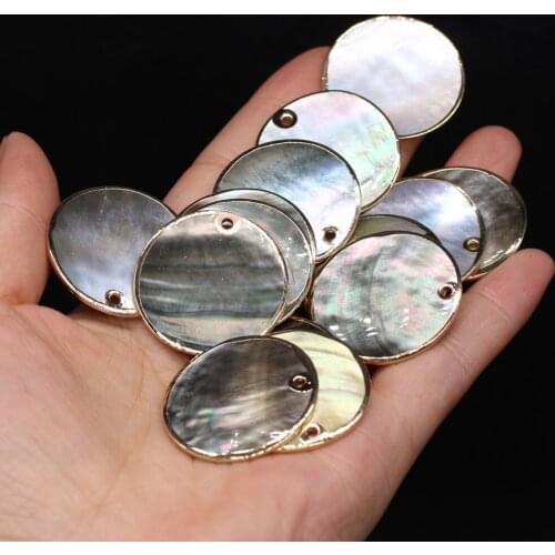 5pcs/lot Natural Freshwater Shell Beads Round Shape Plating Golden Shell Loose Beads for Jewelry Making DIY Chandelier Jewelry