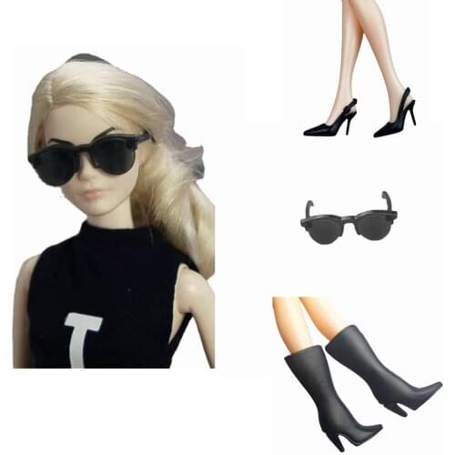 1/6 BJD Accessories 6 pairs/lot Plastic Glasses Booties High Heel Shoes For Barbie Doll Shoes Princess Boots 11.5" Dollhouse Toy