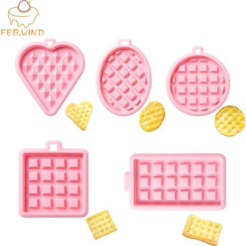 Non Stick Silicone Belgian Waffle Mold Heat Resistance Egg Waffle Maker Pan Chocolate Block/Slab Moulds Round/Heart Shaped 130