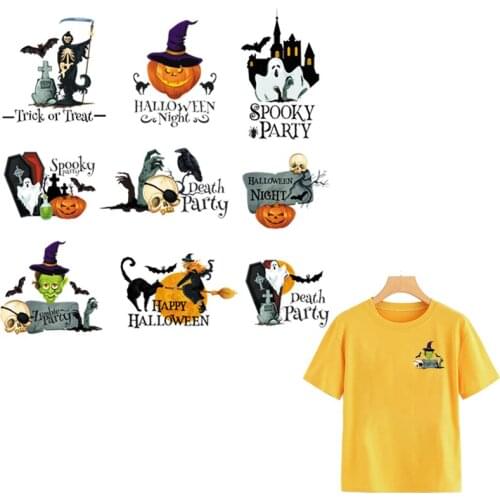 Trick Applications For Clothes 9Pcs/Set Clothes Stickers Diy Accessory Fashion Heat Transfer Iron On Appliques On Clothes