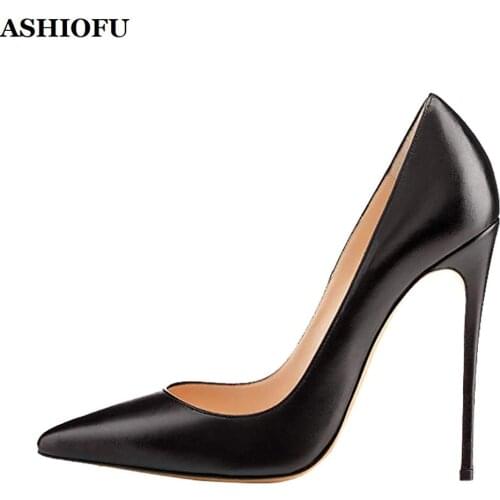 ASHIOFU Hot Sale Handmade Ladies High Heel Pumps Office Party Prom Slip-on Shoes Daily Wear Evening Club Fashion PUmps Shoes