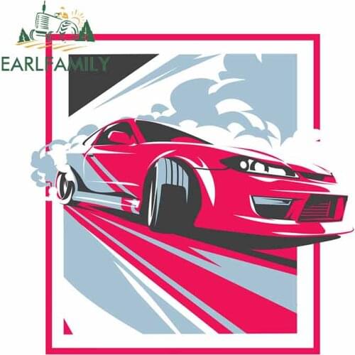 EARLFAMILY 13cm x 12.9cm For Cartoon Car Stickers DIY Decal Custom Printing Sunscreen For JDM SUV RV Decoration Sunscreen