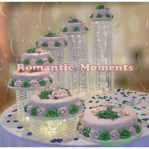 Free shipping Birthday 6pcs Cake Holders Crystal Cake Stand Wedding birthday Banquet Centerpiece Cake Display Wedding Decor