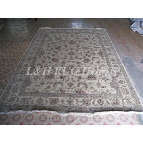 Free shipping 9'X12' 160 Line Hand-knotted Wool and Silk Oriental Persian Rug handmade persian carpet