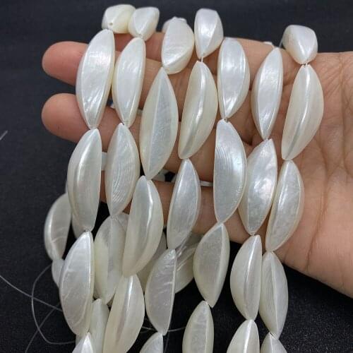 Boat Shape Natural Shell Pearl Loose Beads Strand Horse Eye Shape 12x30mm DIY for Making Necklace Bracelets High Quality