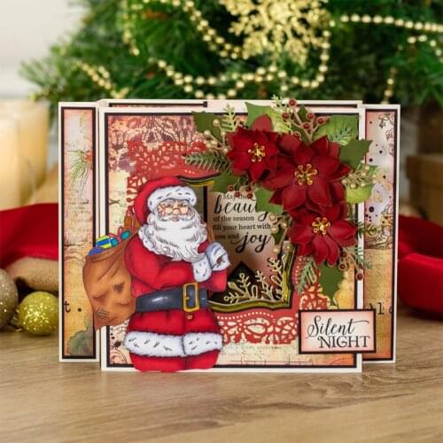 Blooming Poinsettia Metal Cutting Dies for Scrapbooking Craft Die Cut Photo Album Card Making Embossing Stencil