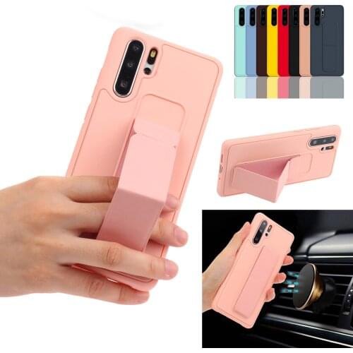 For Huawei P30 Pro Candy colors Wrist Strap Hand Band Case For Huawei P40 Lite P30 P40pro P30Pro Car Phone Holder Case Cover