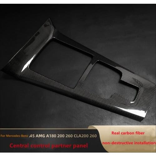 For Mercedes-Benz CLA A-Class A35 A45 AMG interior real carbon fiber central control gear panel decoration modification