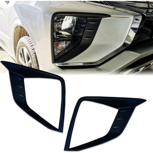 For Mitsubishi Xpander 2018-2020 1 Pair Front Bumper Fog Driving Light Lamp Protect Frame Cover Trim Molding
