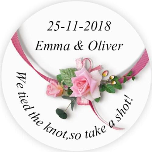DouxArt 100 Pieces Personalized Wedding Stickers, Tied the Knot Labels, 4CM Wedding Party Invite Favors Gifts Package Seals