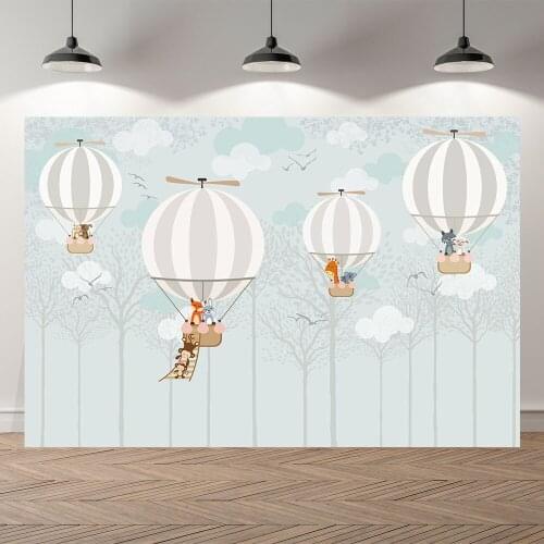 Seekpro Photography Background sky cloud balloon party cartoon kids happy birthday party baby shower Backdrop Photo Photocall