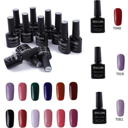 TFSCLOIN 8ml Gel Nail Polish For Nails Semi Permanent Soak Off Gel UV LED Varnishes Base Top Matte Coat Gel Polish