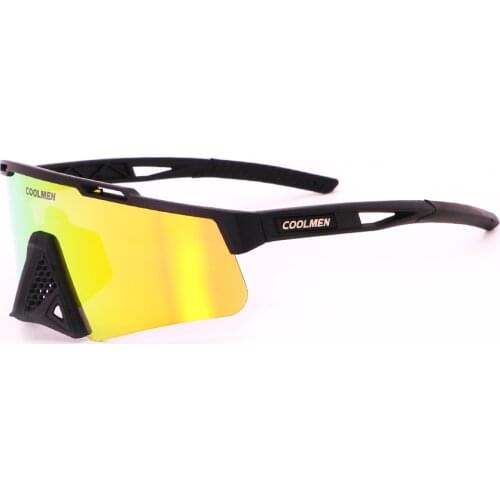 COOLMEN Cycling Sun Glasses Polarized Fishing Sunglasses for Men and Women UV400 Protection Sport Glasses 3 LENS