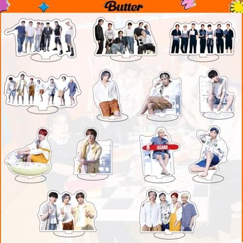 KPOP Bangtan Boys New Album Butter Official Same Paragraph Acrylic Transparent Cartoon Stand Sign Pendant Peripheral