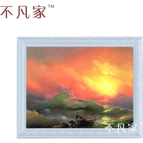 Wholesale dollhouse 1:12 scale miniatue Classical sunset oil painting C-16