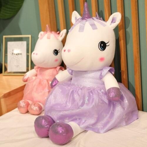 Lovely Unicorn Plush Toys Stuffed Horse In Ballet Dress Soft Sleeping Pillow For Children Baby Birthday Xmas Gifts